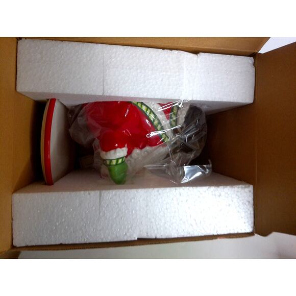 Fitz And Floyd Stocking Stuffers Santa Cheese Dome With Spreaders New - Picture 3 of 6